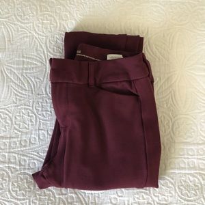 Old Navy, Pixie pants, Built-In Sculpt, size 4, burgundy